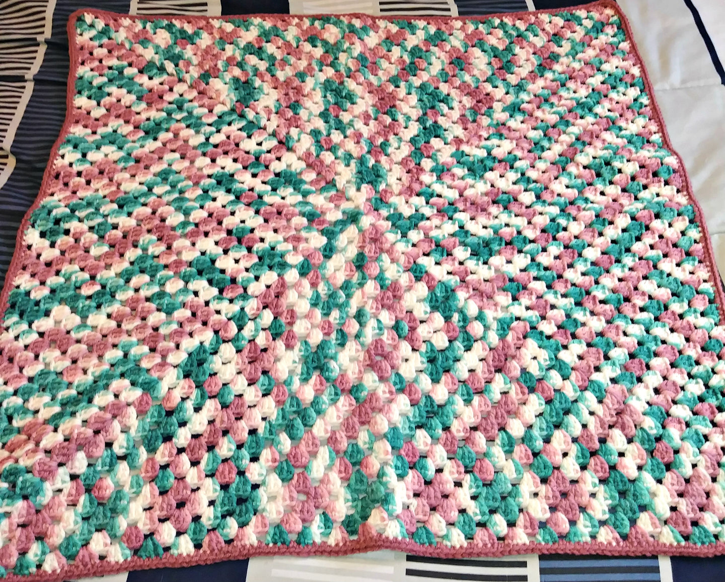 Rambling Rose Baby Granny Square Blanket