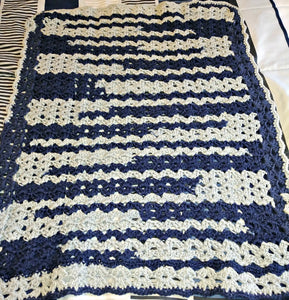 Team Spirit Navy & Gray Baby Blanket 24"x30"