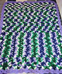 Grape Ivy Purple Green White Baby Blanket 24"x30"