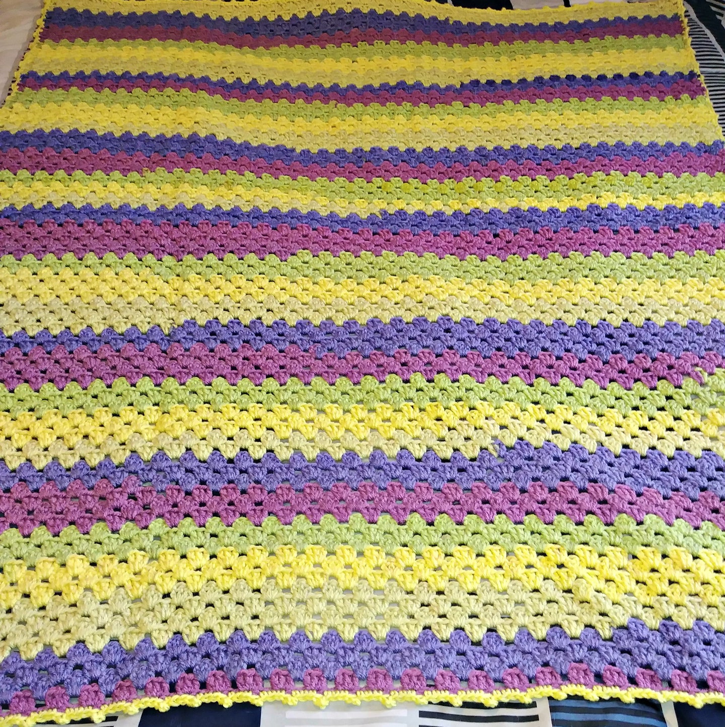 Granny Stripe Colorful Blanket 47x51