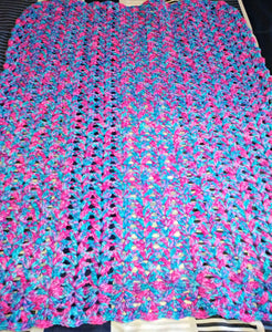 Bonbon Pinks & Blues Variegated Baby Blanket 24"x30"