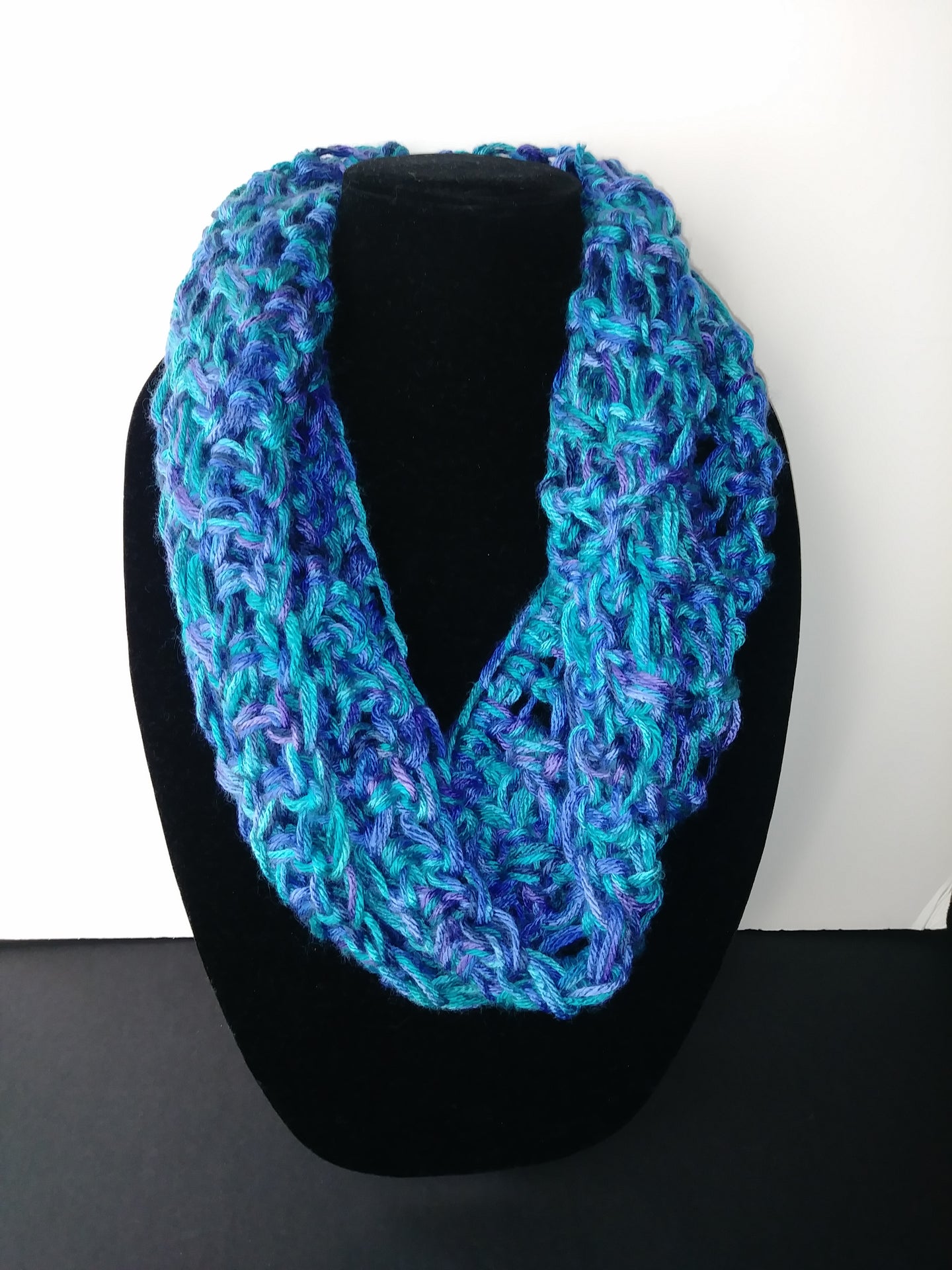 Blues & Purples Winter Infinity Scarf Cowl