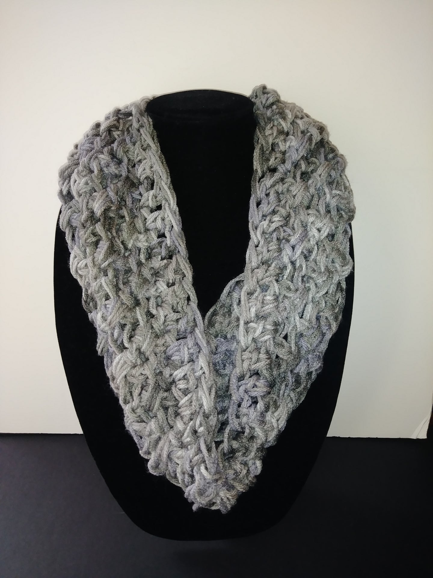 Gray Tones Winter Infinity Scarf Cowl