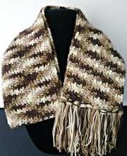 Load image into Gallery viewer, Browns Variegated Winter Unisex Scarf with Fringe