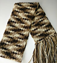 Load image into Gallery viewer, Browns Variegated Winter Unisex Scarf with Fringe