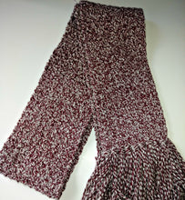Load image into Gallery viewer, Red &amp; White Variegated Winter Unisex Scarf with Fringe