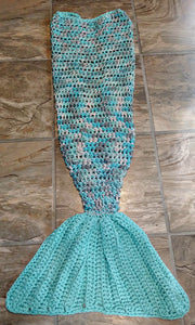 Icelandic Girl's Mermaid Tail Snuggler Blanket