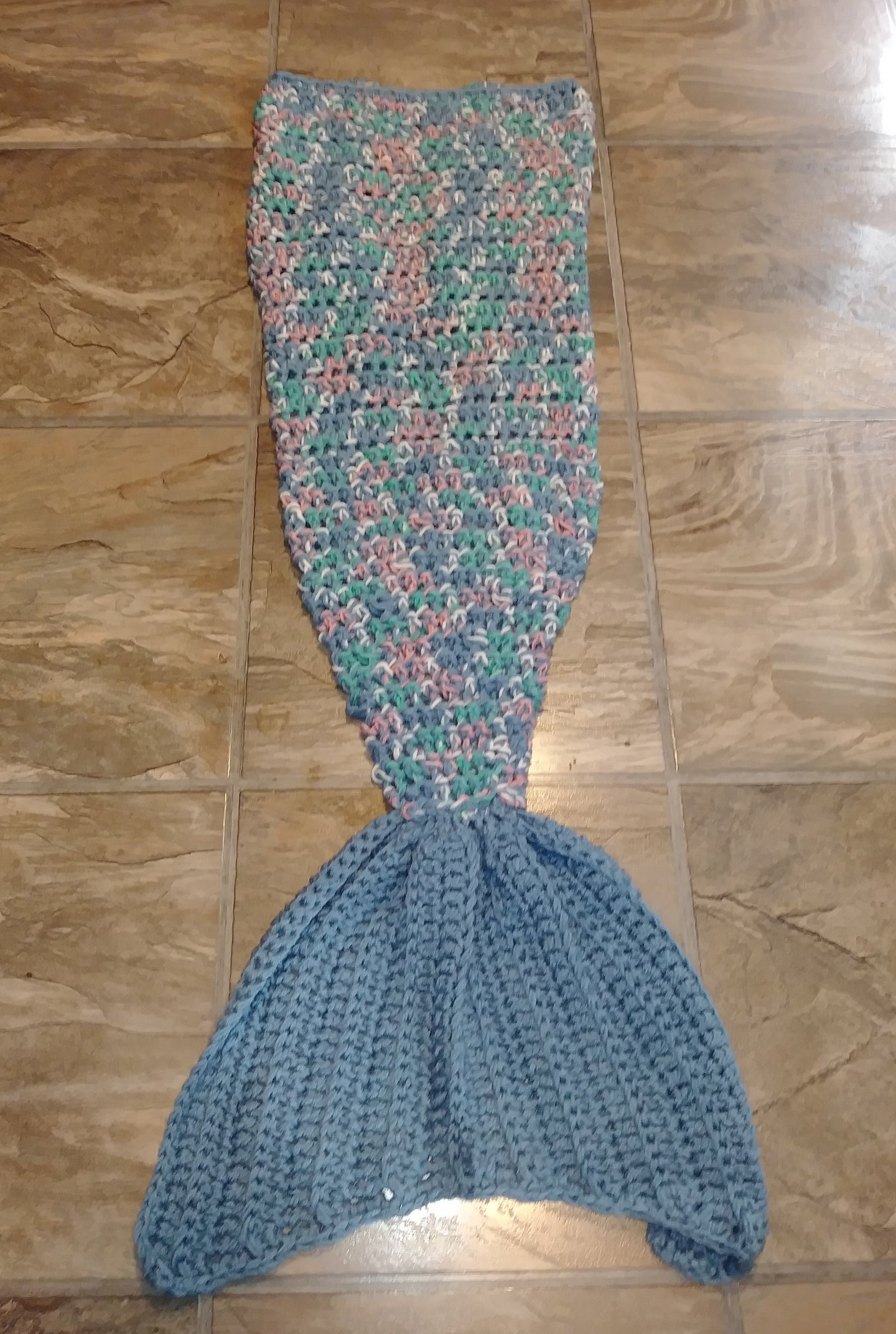 Cottage Garden Girl's Mermaid Tail Snuggler Blanket