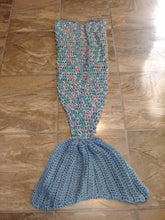 Load image into Gallery viewer, Cottage Garden Girl&#39;s Mermaid Tail Snuggler Blanket