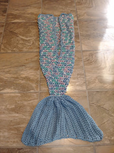 Cottage Garden Girl's Mermaid Tail Snuggler Blanket