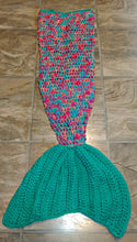 Load image into Gallery viewer, Coral Reef Girl&#39;s Mermaid Tail Snuggler Blanket
