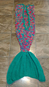 Coral Reef Girl's Mermaid Tail Snuggler Blanket