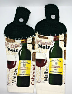 Pinot Noir Wine Hanging Kitchen Towel Set