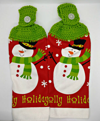 Microfiber Snowman Hanging Kitchen Towel Set