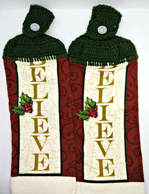 Christmas Believe Hanging Kitchen Towel Set