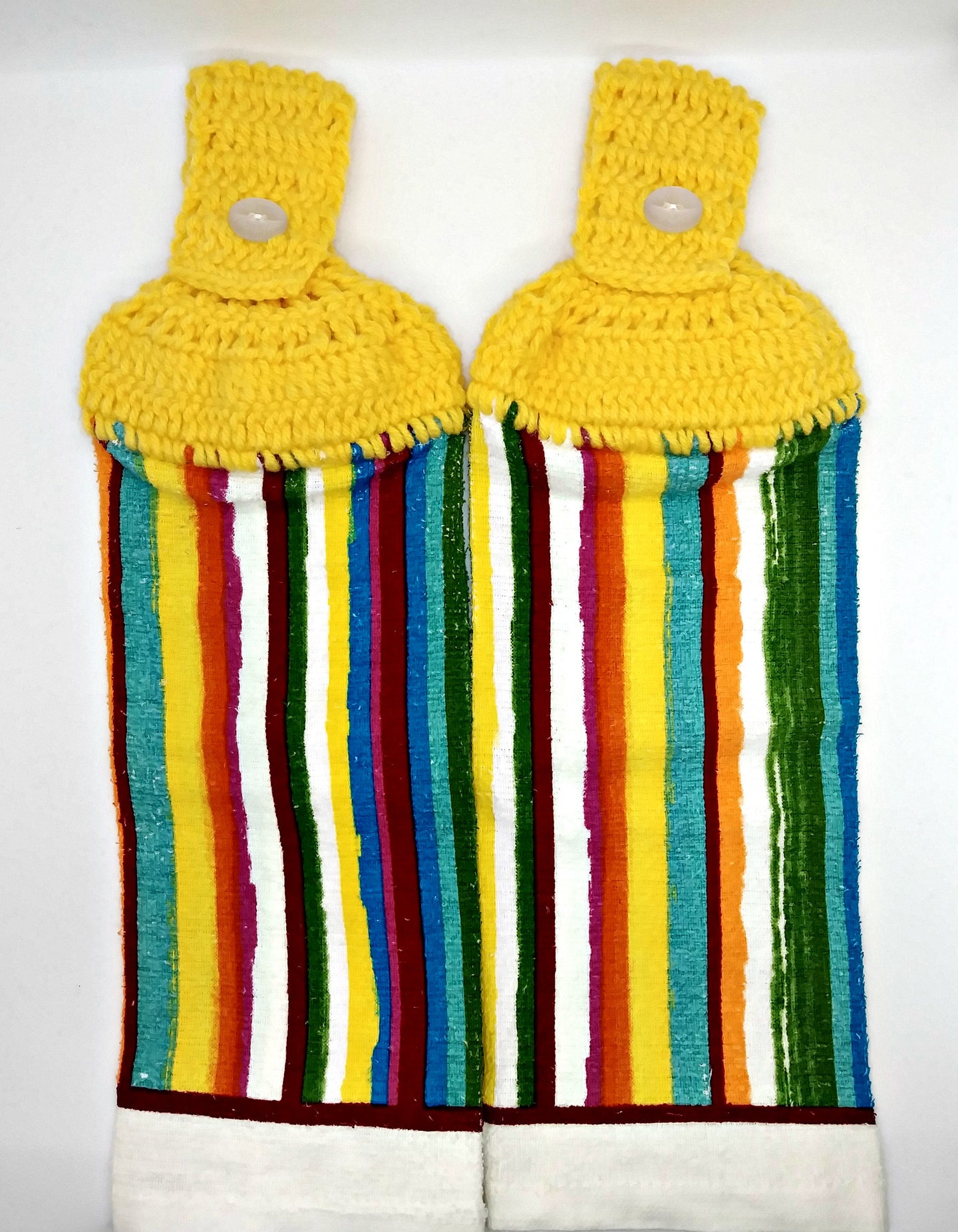 Bright Vertical Stripes Hanging Kitchen Towel Set
