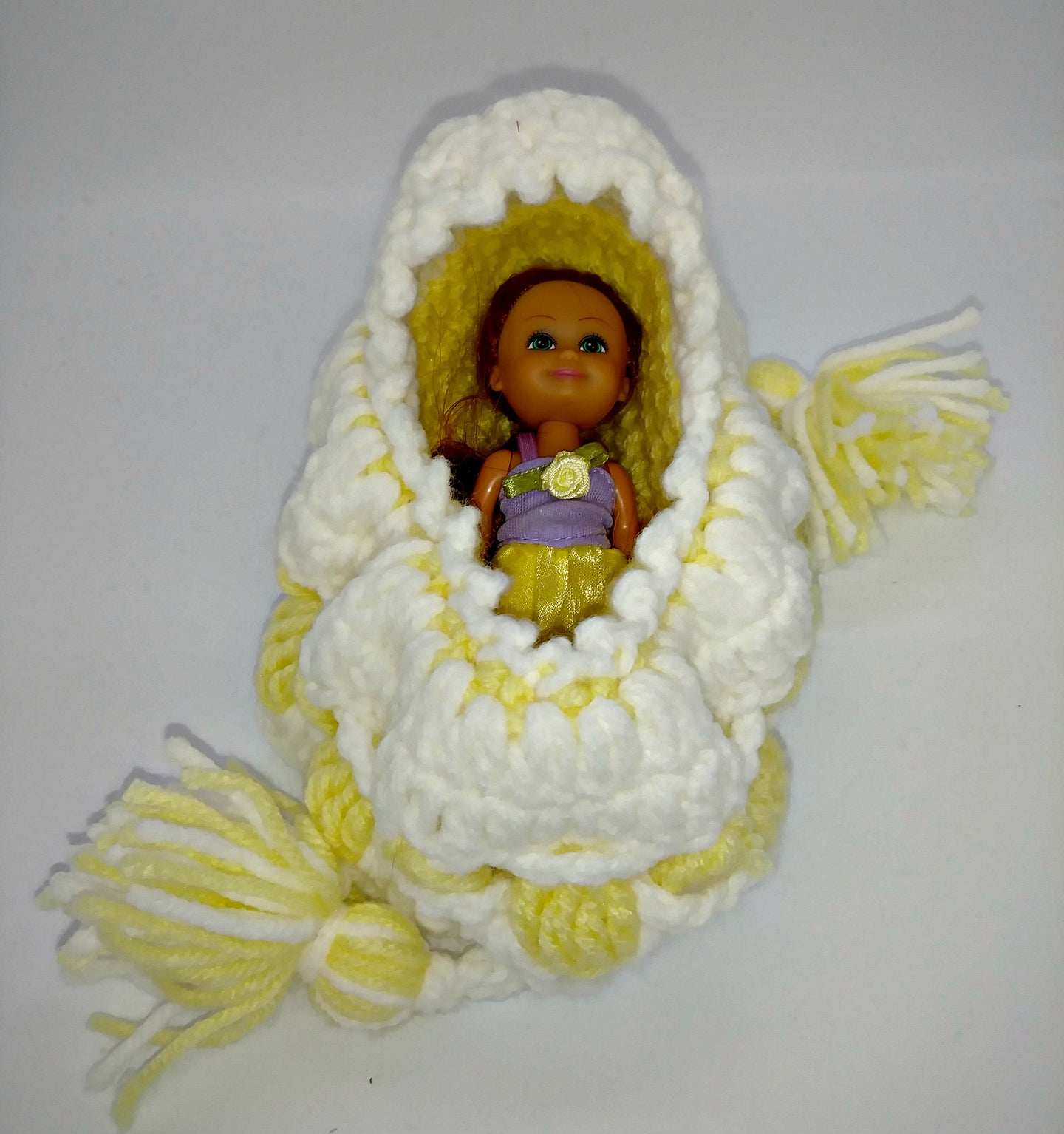 Little Girl's Bassinette Purse With Doll