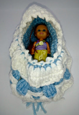 Little Girl's Bassinette Purse With Doll