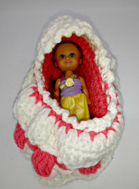 Little Girl's Bassinette Purse With Doll