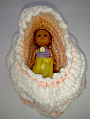 Little Girl's Bassinette Purse With Doll