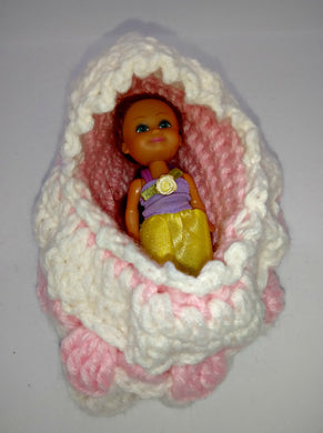 Little Girl's Bassinette Purse With Doll