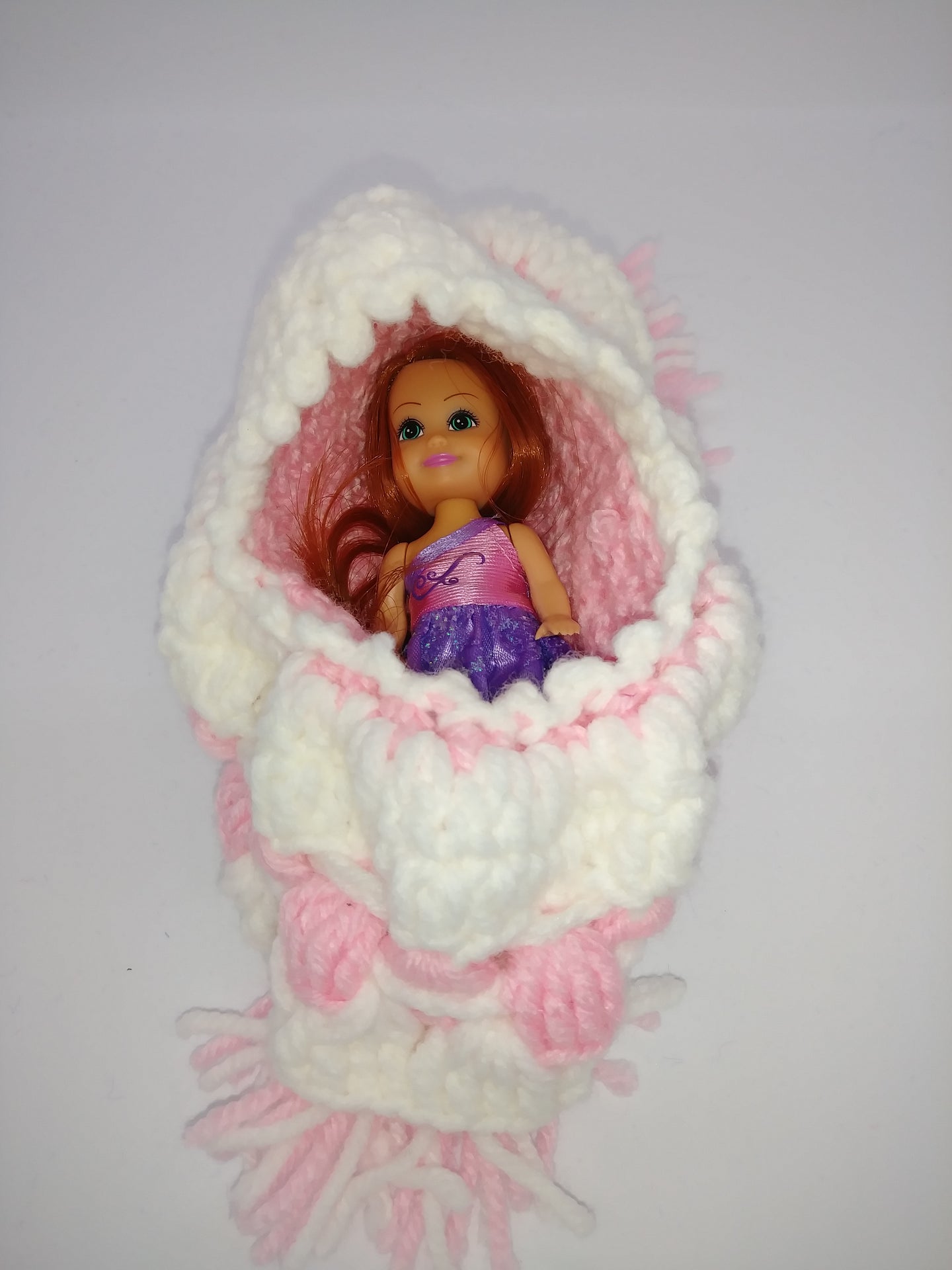 Little Girl's Bassinette Purse With Doll