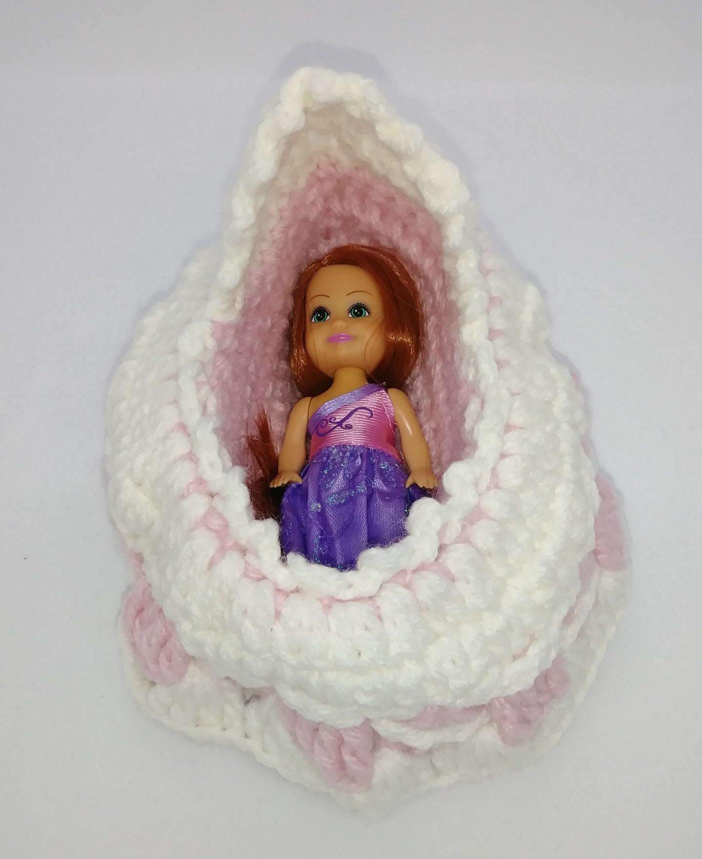 Little Girl's Bassinette Purse With Doll