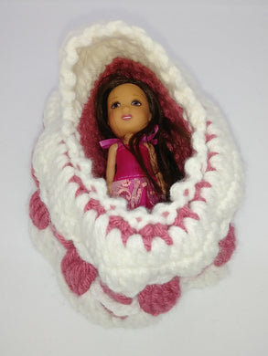 Little Girl's Bassinette Purse With Doll