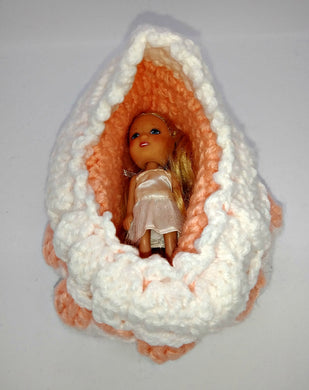 Little Girl's Bassinette Purse With Doll