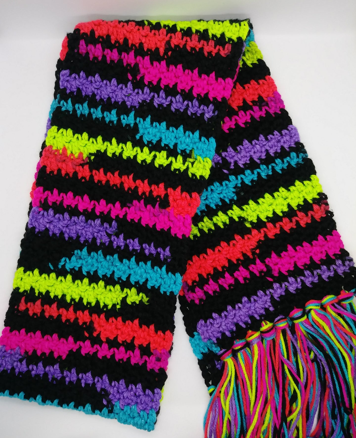 Neon Brights Winter Unisex Scarf with Fringe