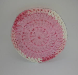 Pink White Cotton & Nylon Dish Scrubbies