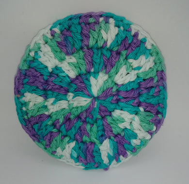 Teal Green Purple White Cotton & Nylon Dish Scrubbies