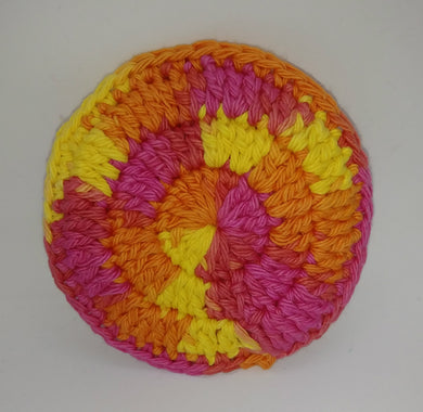 Pink Yellow Orange Cotton & Nylon Dish Scrubbies