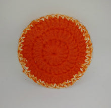 Load image into Gallery viewer, Orange White Cotton &amp; Nylon Dish Scrubbies