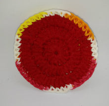 Load image into Gallery viewer, Hot Ombre Red Orange Yellow White Cotton &amp; Nylon Dish Scrubbies