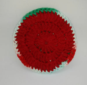 Christmas Variegated Red Cotton & Nylon Dish Scrubbies