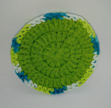 Load image into Gallery viewer, Lime Green White Teal Cotton &amp; Nylon Dish Scrubbies