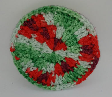 Cranberry Variegated Red Cotton & Nylon Dish Scrubbies