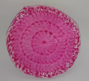 Pink White Cotton & Nylon Dish Scrubbies