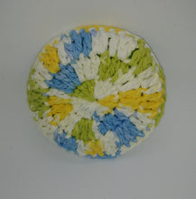 Load image into Gallery viewer, Lime Green Yellow Blue &amp; White Cotton &amp; Nylon Dish Scrubbies
