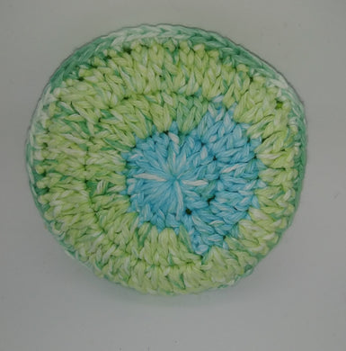 Lime Green Blue Cotton & Nylon Dish Scrubbies