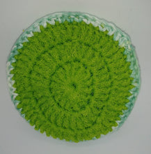 Load image into Gallery viewer, Lime Green Blue Cotton &amp; Nylon Dish Scrubbies
