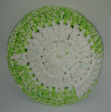 Load image into Gallery viewer, Lime Green &amp; White Cotton &amp; Nylon Dish Scrubbies