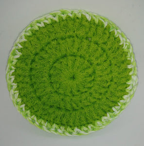 Lime Green & White Cotton & Nylon Dish Scrubbies