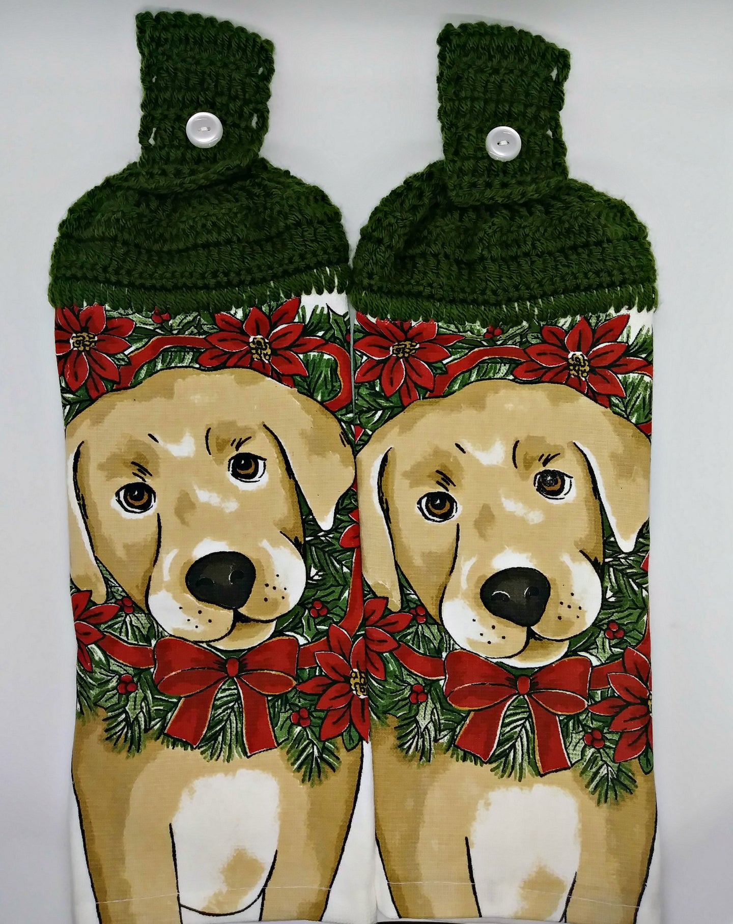 Christmas Puppy Dog Hanging Kitchen Towel Set