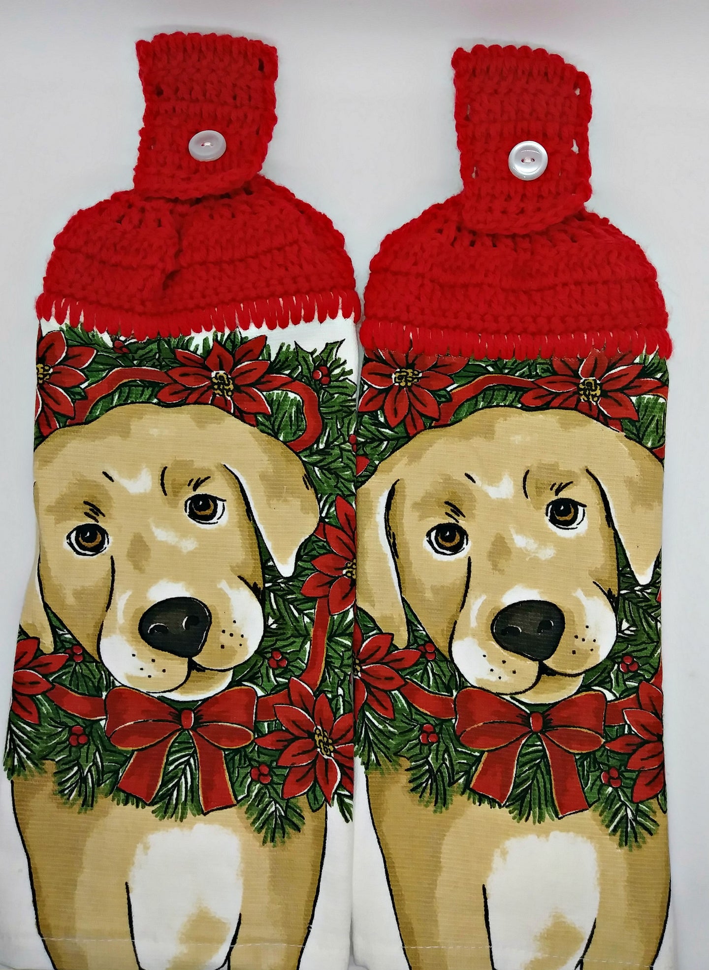 Christmas Puppy Dog Hanging Kitchen Towel Set
