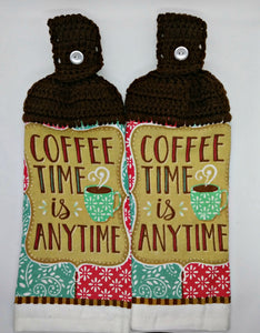 Coffee Time is Anytime Hanging Kitchen Towel Set