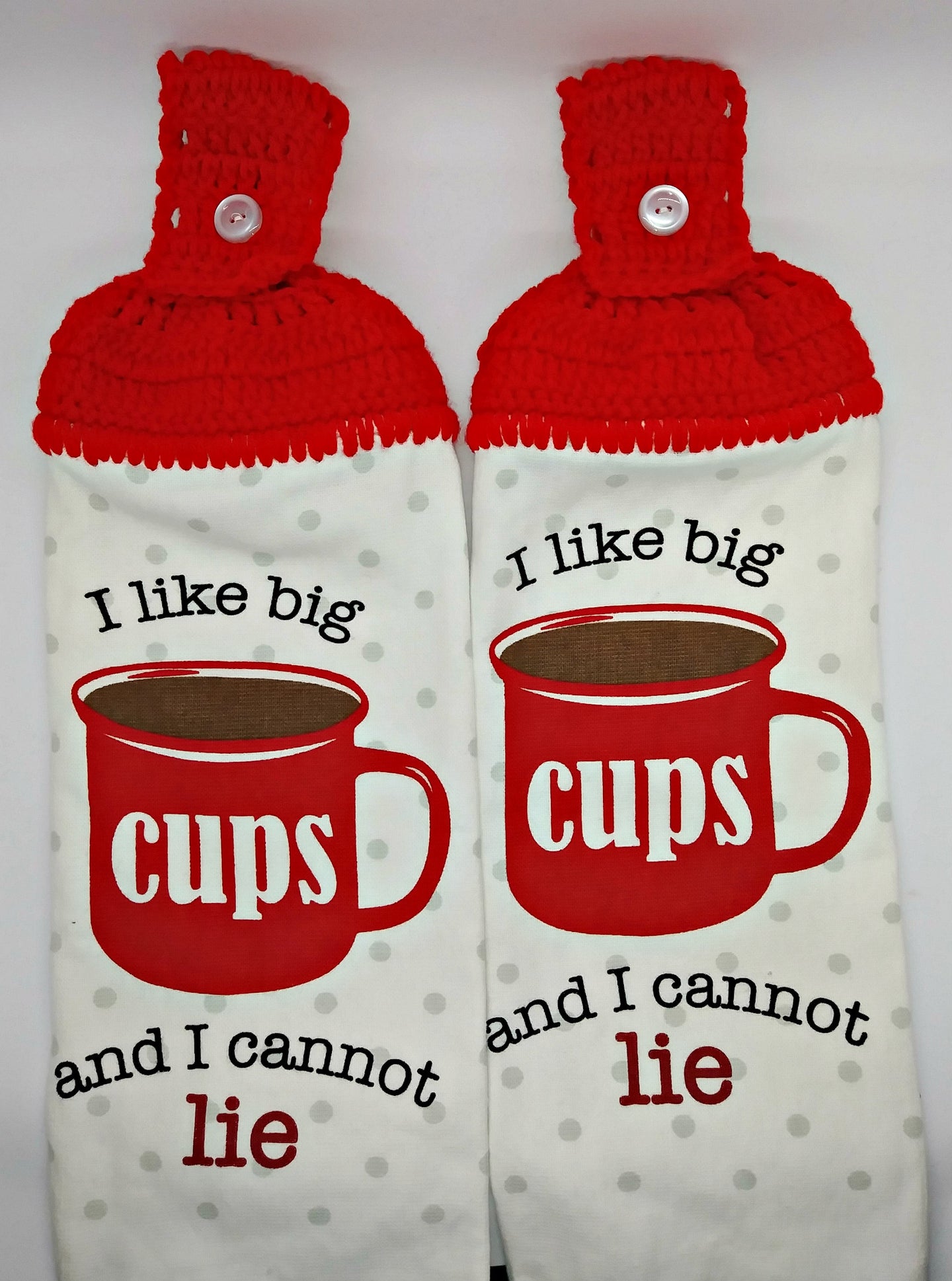 I Like Big Cups Coffee Hanging Kitchen Towel Set