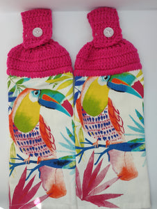 Tropical Toucan Bird Hanging Kitchen Towel Set