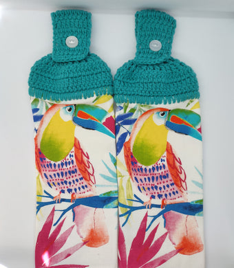 Tropical Toucan Bird Hanging Kitchen Towel Set